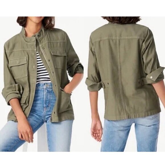 J. Crew Tan Cotton Full Zip Snap Up Military Jacket - 47235 - Picture 15 of 15